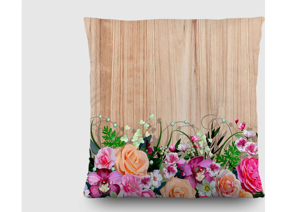 Dekoračný vankúš - Kvety - 45x45 cm