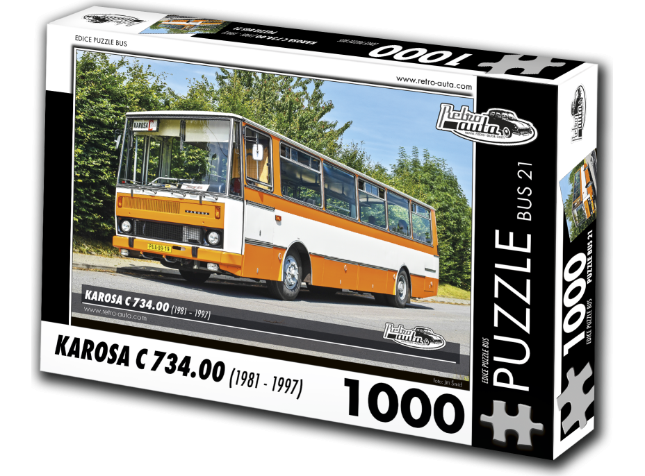 RETRO-AUTA Puzzle BUS č.21 KAROSA C 734.00 (1981 - 1997) 1000 dielikov