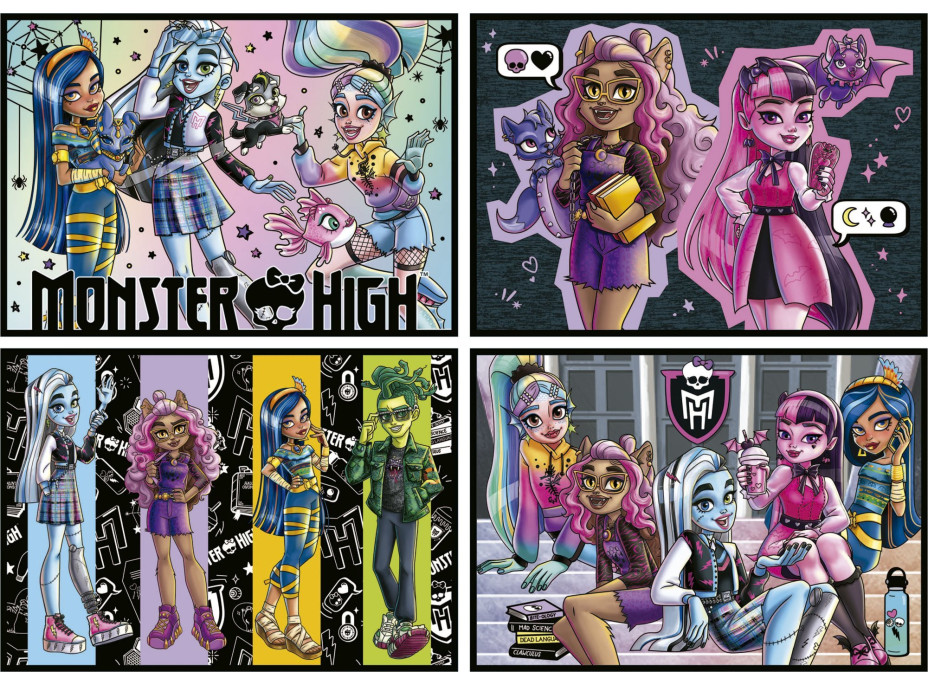 EDUCA Puzzle Monster High 4v1 (50,80,100,150 dielikov)