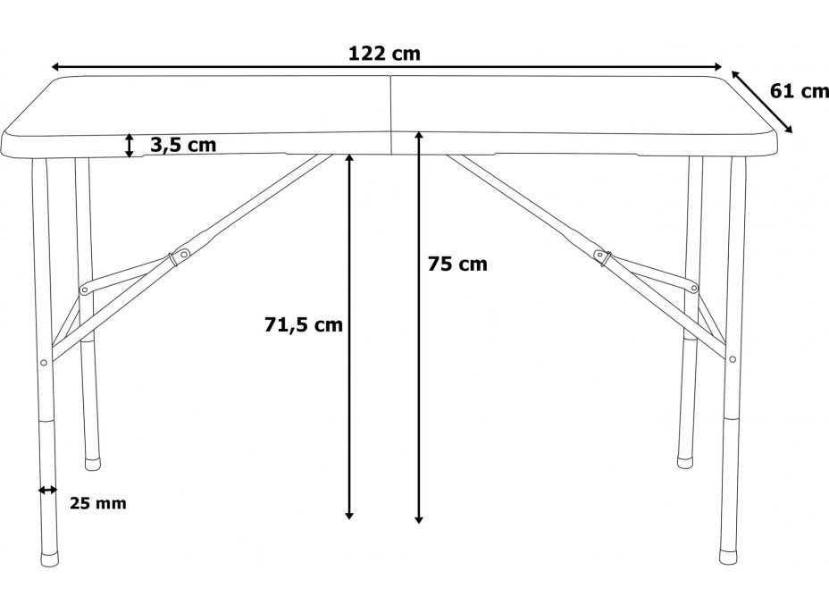 Cateringový stôl JUNE 120 cm - biely