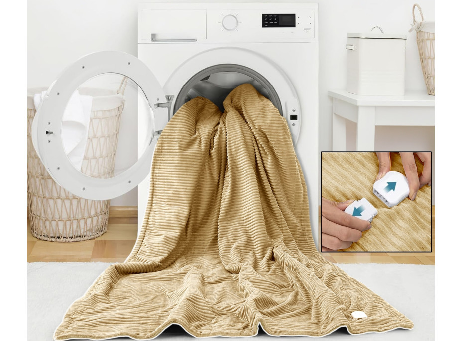 Vyhrievaná deka TERO 160x130 cm - béžová