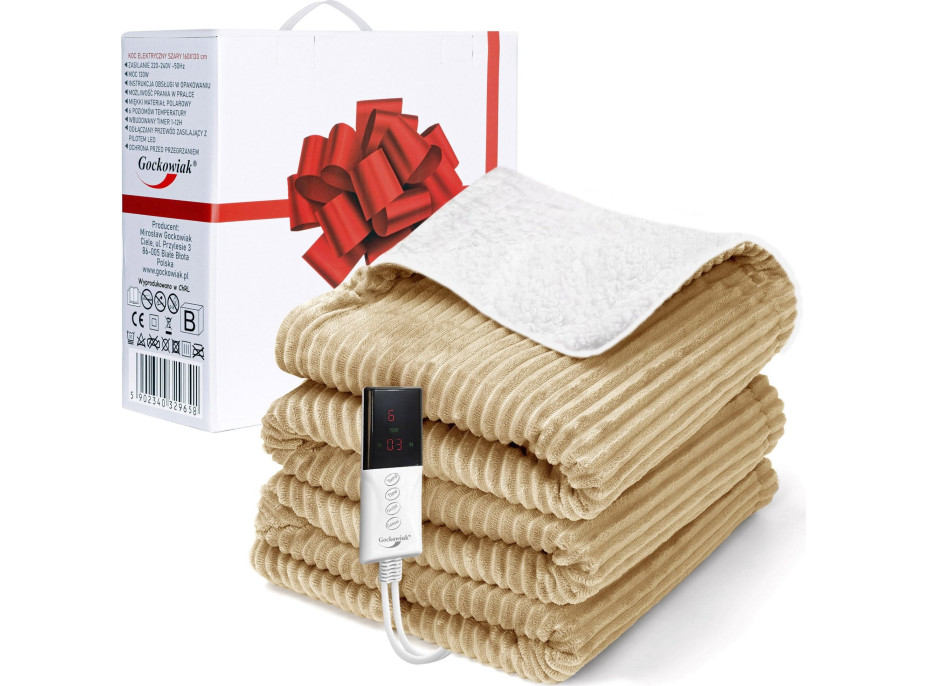 Vyhrievaná deka TERO 160x130 cm - béžová