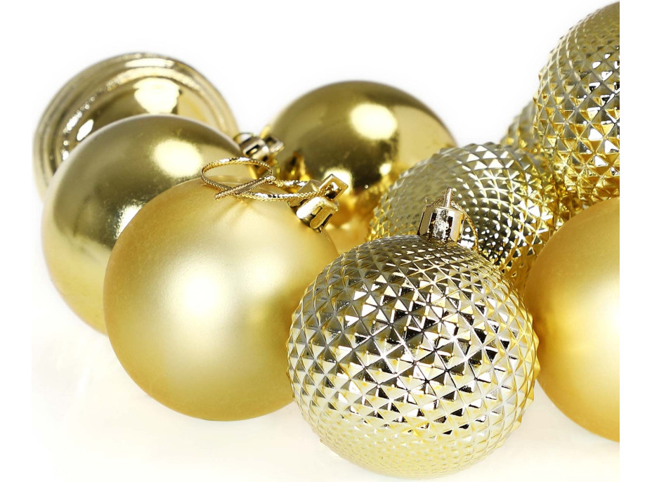 Vianočné závesné banky na stromček ESTRELLA 66 kusov - zlaté