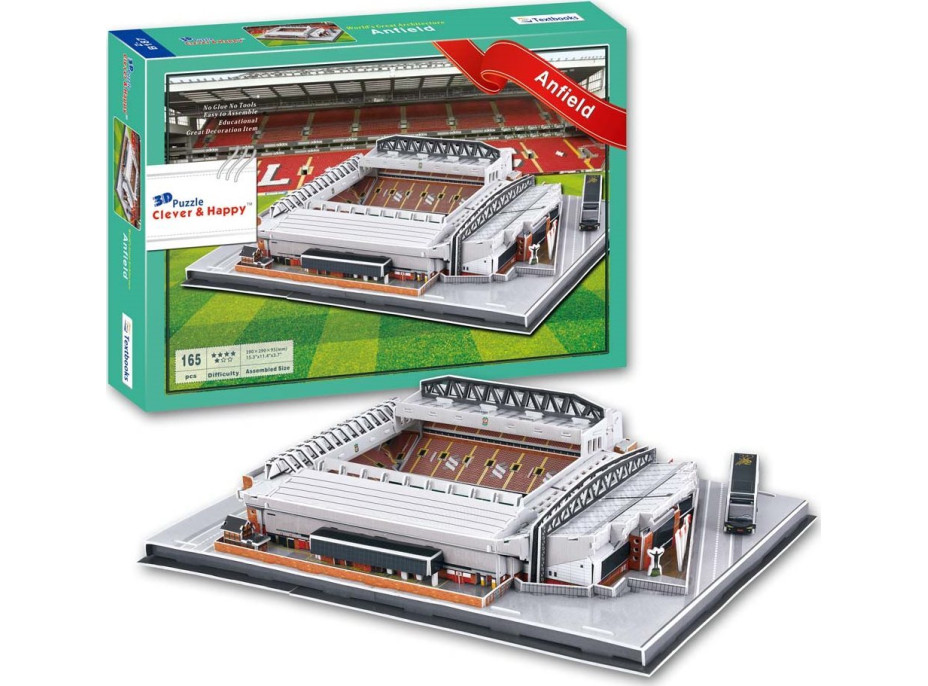 CLEVER&HAPPY 3D puzzle Štadión Anfield - FC Liverpool 165 dielikov