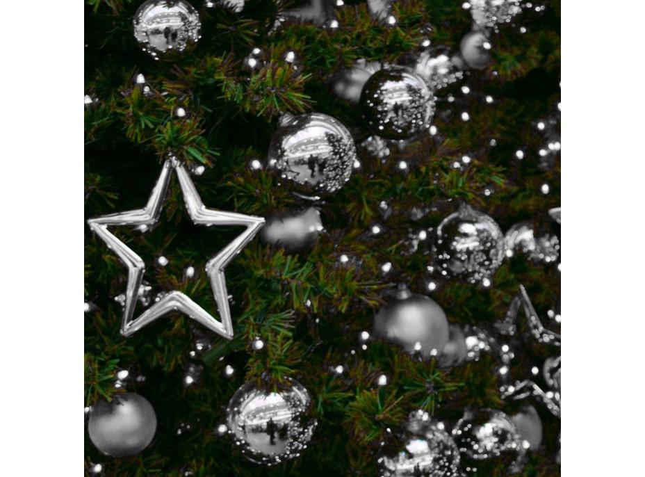 Vianočné banky na stromček - 5 druhov - 30 ks - 8 cm - strieborné - priehľadné