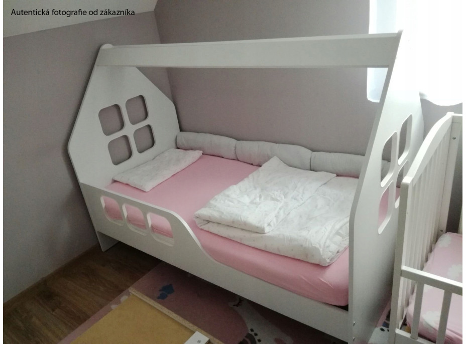 Detská domčeková posteľ KIDHOUSE so šuplíkom - sonoma - pravá - 160x80 cm