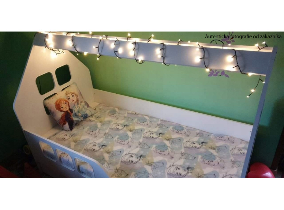 Detská domčeková posteľ KIDHOUSE so šuplíkom - sonoma - ľavá - 160x80 cm