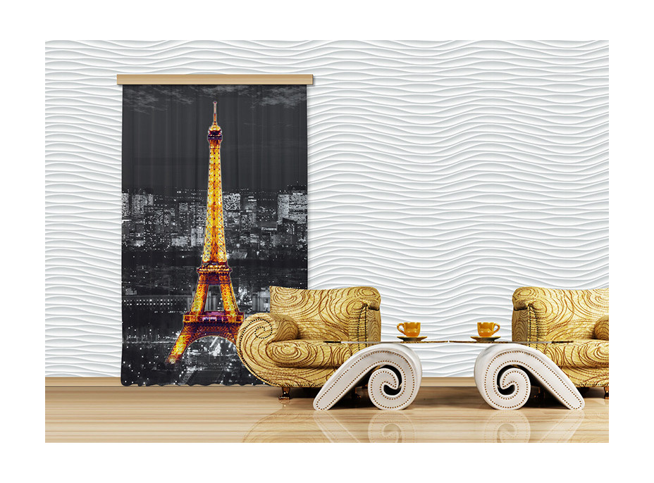 Dizajnový záves - Nočný Paríž - 140x245 cm