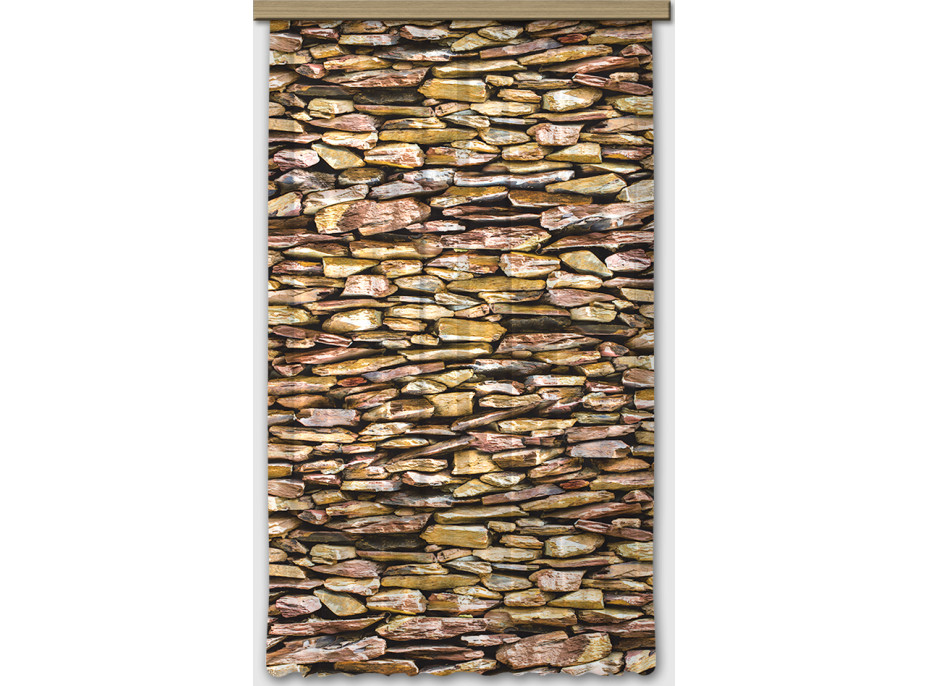 Dizajnový záves - Hnedé kamene - 140x245 cm