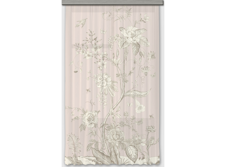 Dizajnový záves - Pastelové kvety - 140x245 cm