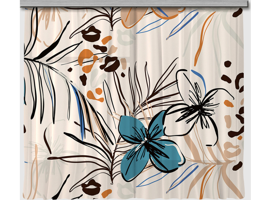 Dizajnový záves - Kvetinová abstrakcia - 180x160 cm
