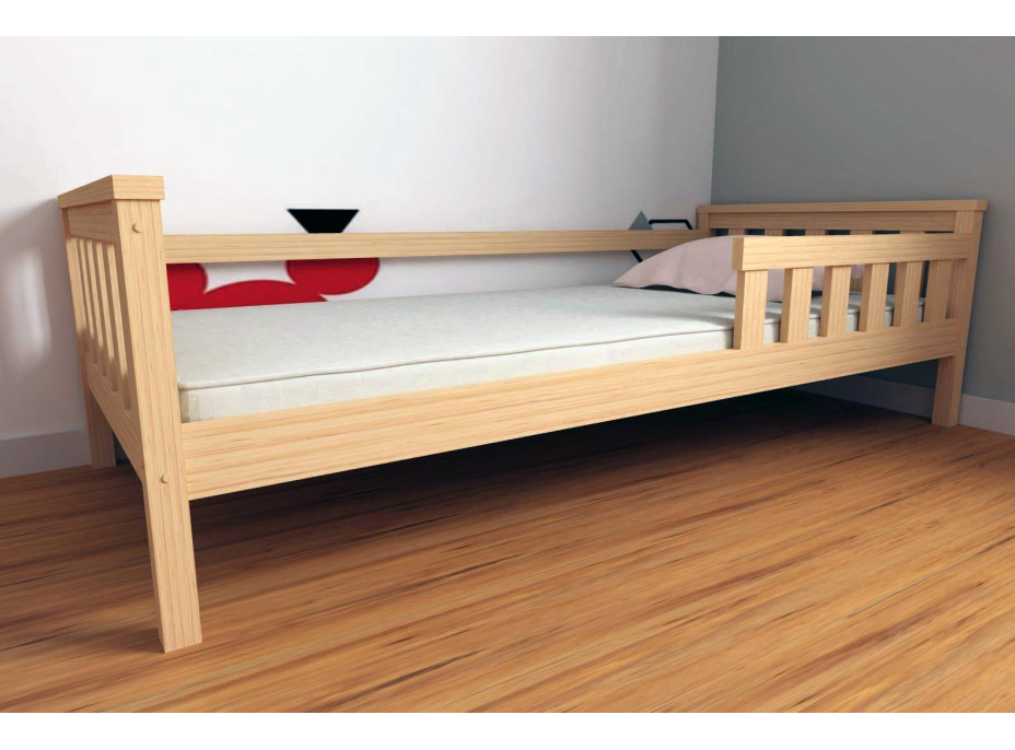 Detská posteľ z masívu borovice FRANK - 200x90 cm - prírodná