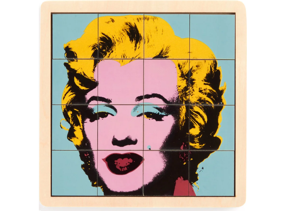 GALISON Posuvné drevené puzzle Andy Warhol: Marilyn 2v1 (16 dielikov)