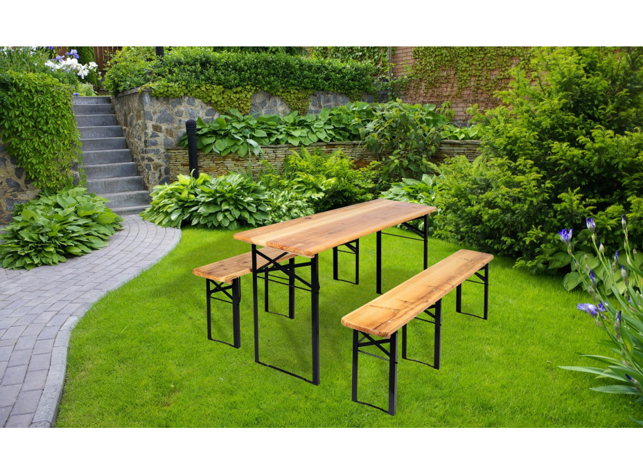 Pivný záhradný set 170x46 cm + 2 lavice