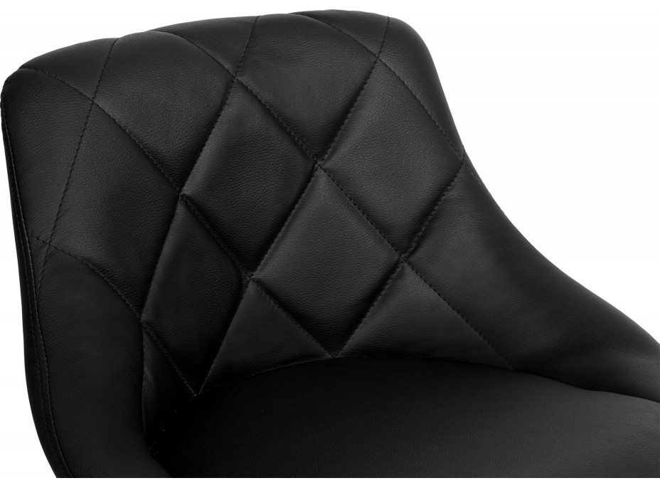 Barová stolička CYDRO BLACK - čierna - ekokoža