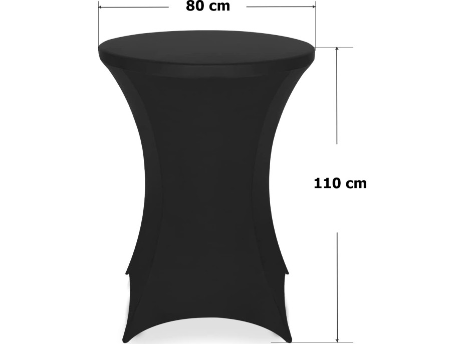 Elastický návlek na koktailový stolík 80 cm - čierny