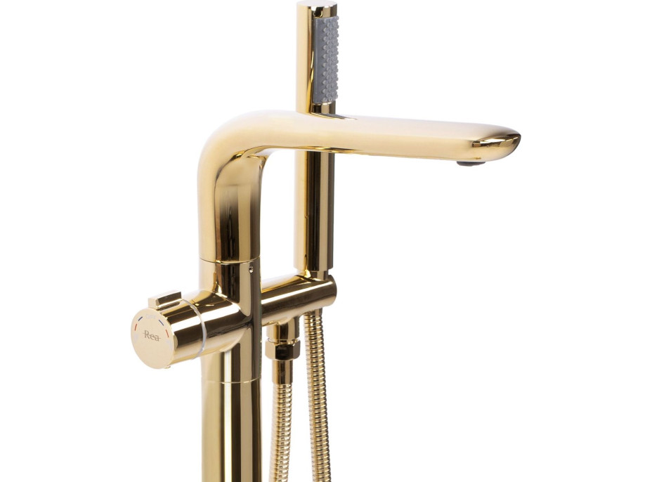 Podlahová vaňová batéria REA CLARK so sprchou - zlatá lesklá