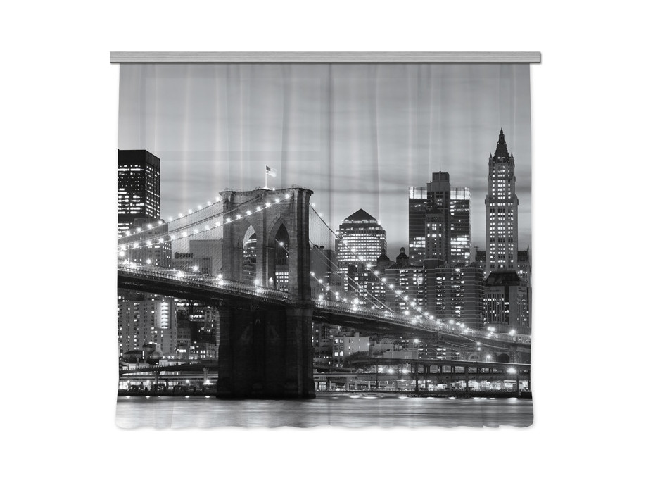 Dizajnový záves - Brooklynský most - čiernobiely - 280x245 cm