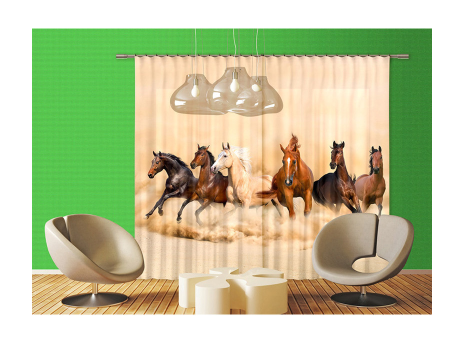 Dizajnový záves - Stádo divokých koní - 280x245 cm