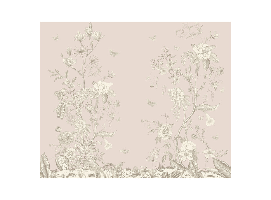 Dizajnový záves - Pastelové kvety - 280x245 cm