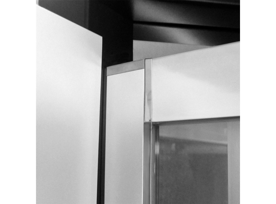 Sprchovací kút LIMA - štvorec - chróm / sklo Point - trojdielne posuvné dvere