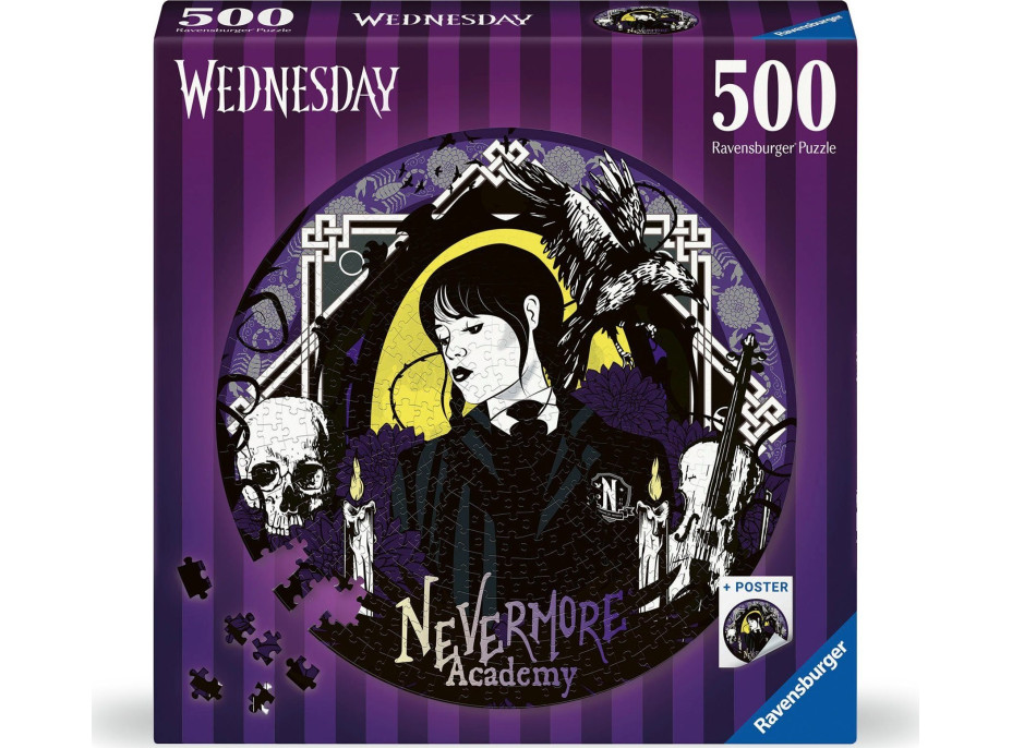 RAVENSBURGER Okrúhle puzzle Wednesday 500 dielikov