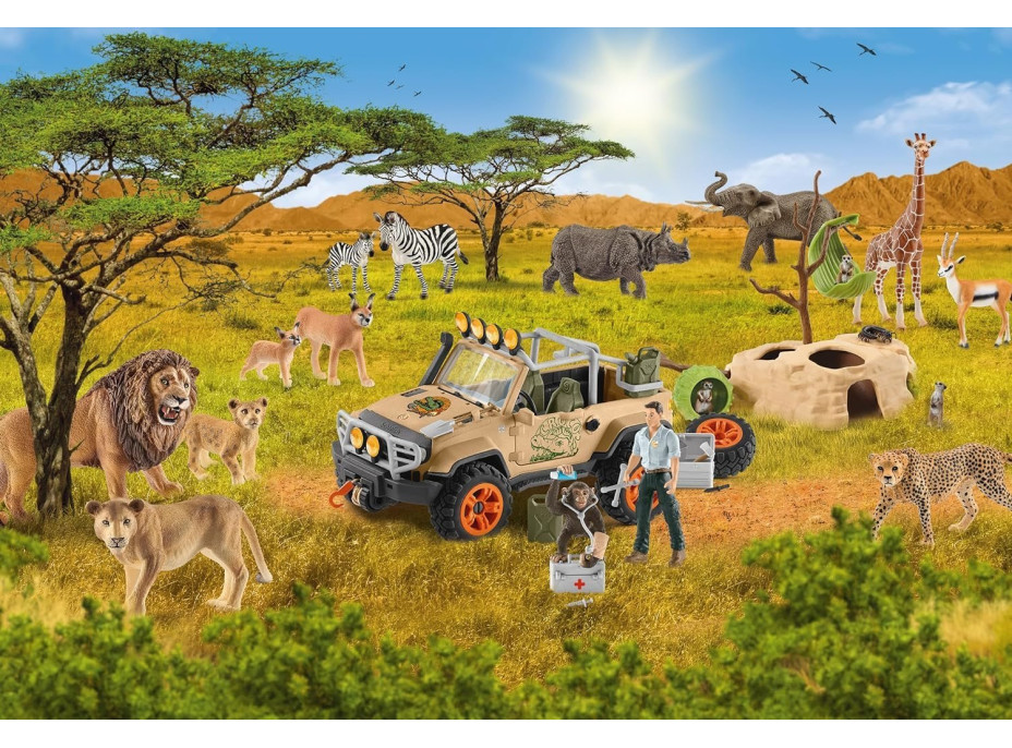 SCHMIDT Puzzle Schleich V Savane 60 dielikov + figúrka Schleich