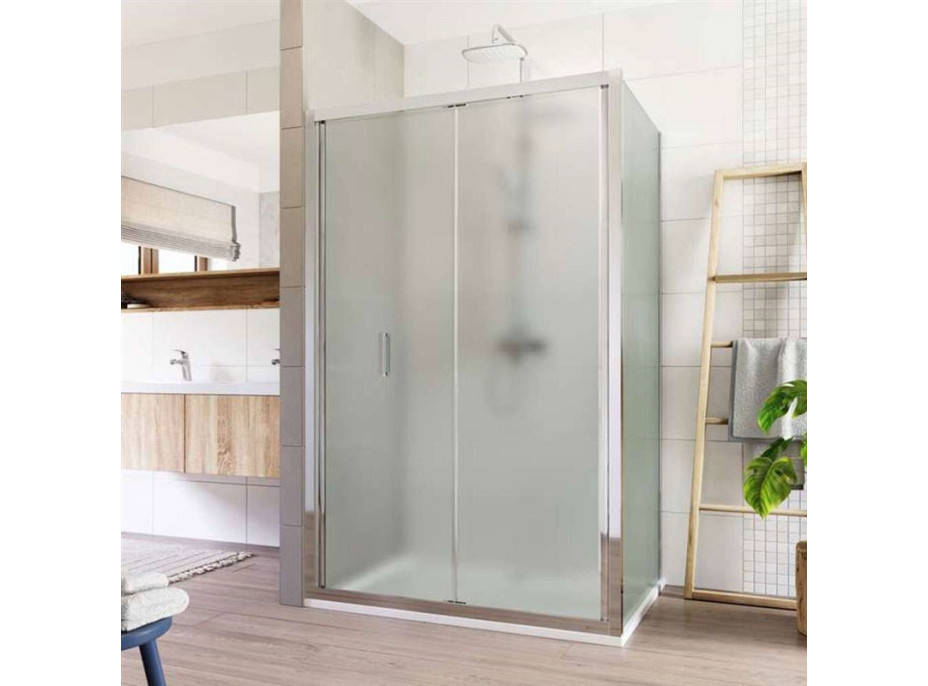 Sprchovací kút LIMA - obdĺžnik - chróm/sklo Point - zalamovacie dvere