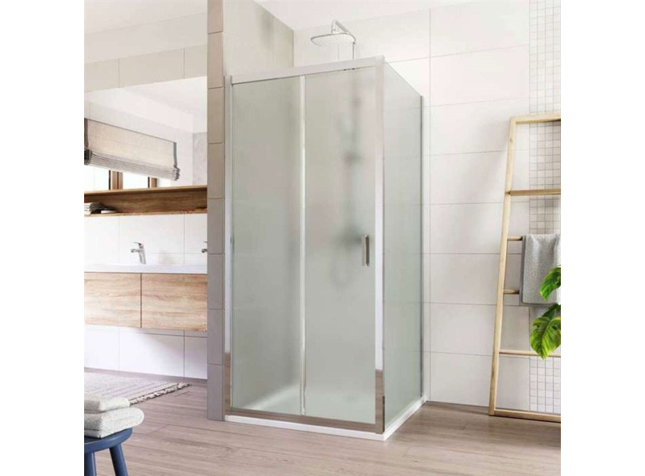 Sprchovací kút LIMA - 100x100 cm - chróm / sklo Point - posuvné dvere