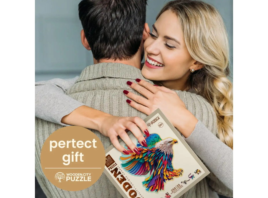 WOODEN CITY Drevené puzzle Bystrý orol 250 dielikov EKO
