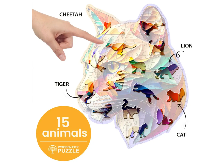 WOODEN CITY Drevené puzzle Farebná puma 150 dielikov EKO