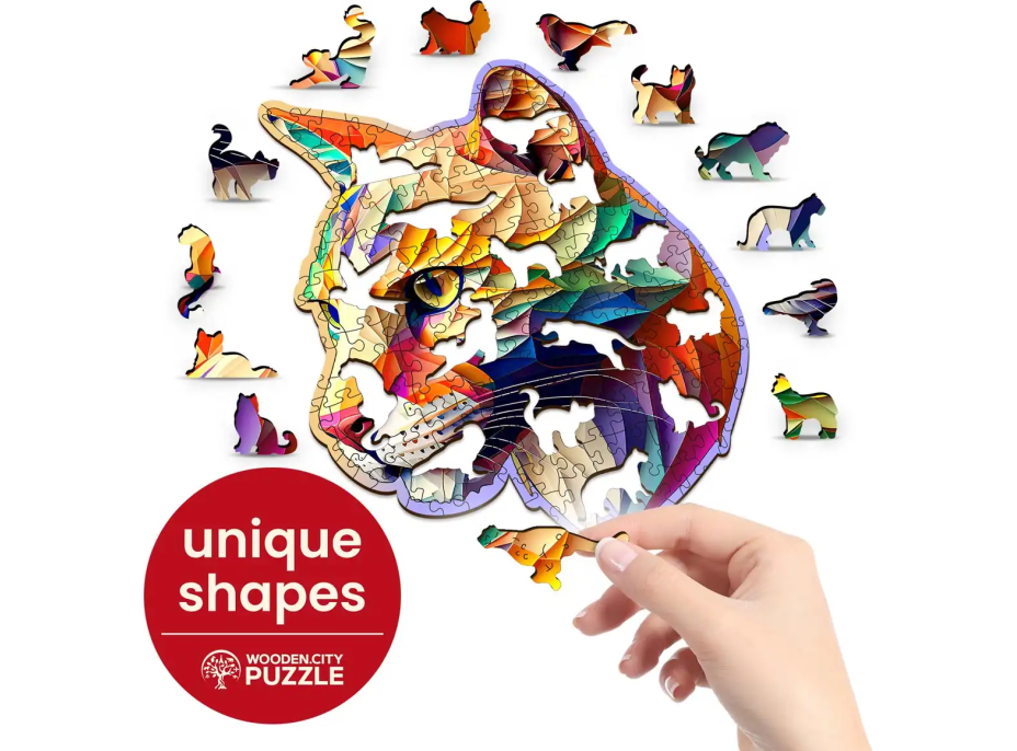 WOODEN CITY Drevené puzzle Farebná puma 150 dielikov EKO