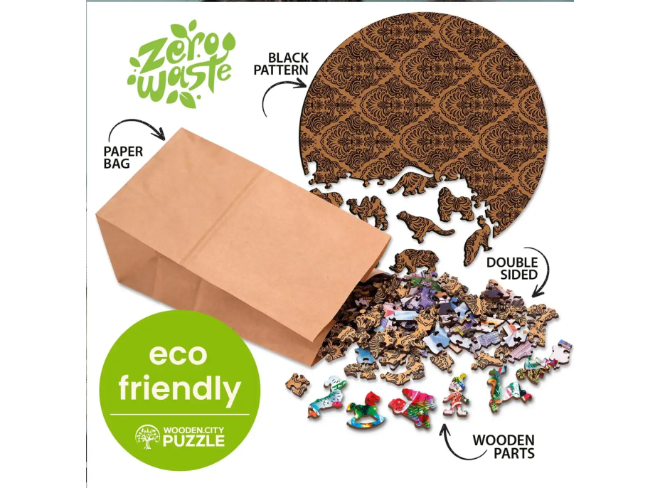 WOODEN CITY Drevené puzzle Farebná puma 150 dielikov EKO
