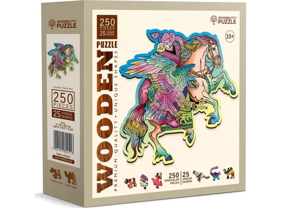 WOODEN CITY Drevené puzzle Kôň a orol 250 dielikov EKO