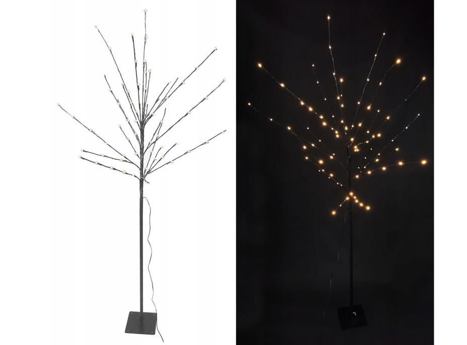Vianočný LED stromček čierny - 150 cm - 96 LED