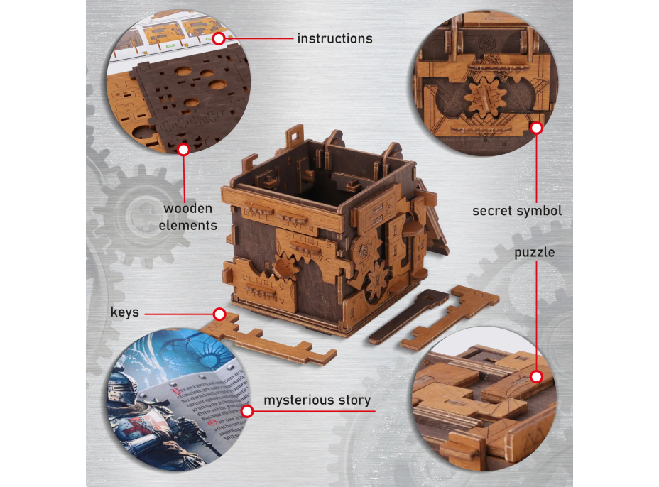 WOODEN CITY 3D drevené puzzle Escape room: Puzzle Box 149 dielikov