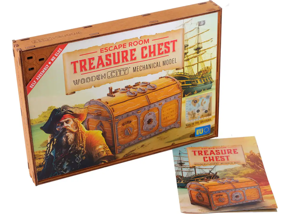 WOODEN CITY 3D drevené puzzle Escape room: Truhla s pokladom 165 dielikov
