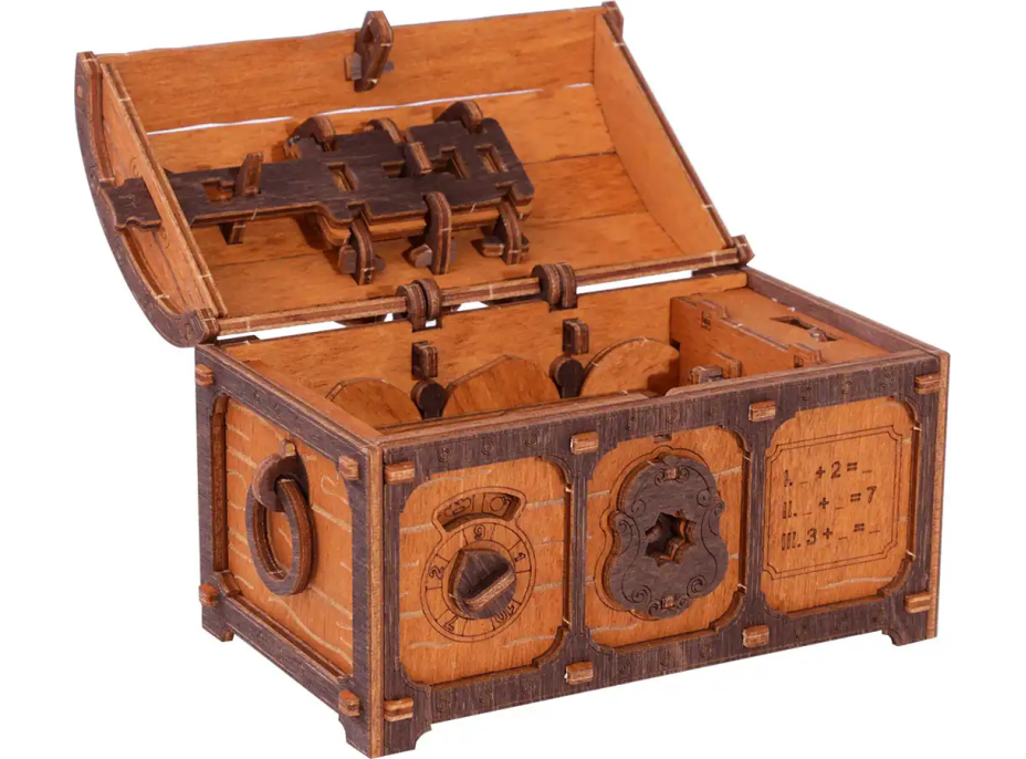 WOODEN CITY 3D drevené puzzle Escape room: Truhla s pokladom 165 dielikov