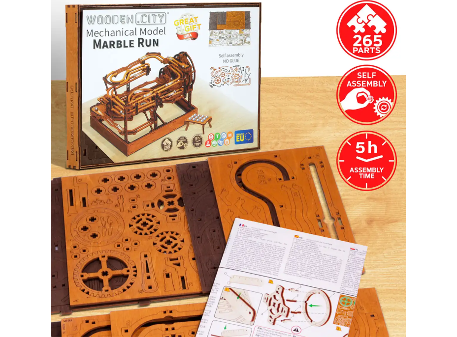 WOODEN CITY 3D drevené puzzle Guličková dráha 265 dielikov