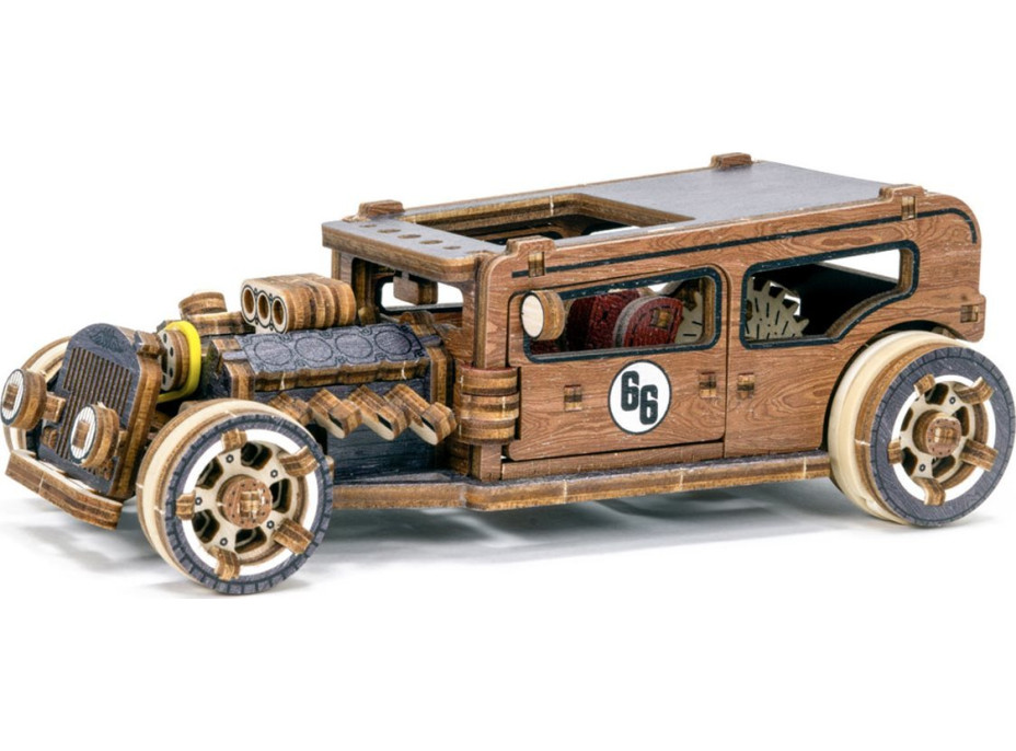 WOODEN CITY 3D puzzle Automobil Hot Rod Limitovaná edícia 142 dielov