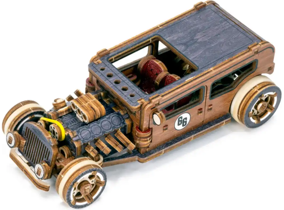 WOODEN CITY 3D puzzle Automobil Hot Rod Limitovaná edícia 142 dielov