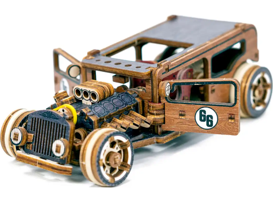 WOODEN CITY 3D puzzle Automobil Hot Rod Limitovaná edícia 142 dielov