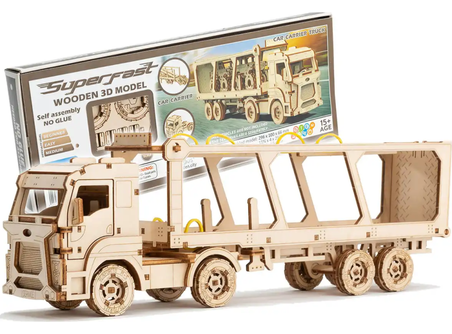 WOODEN CITY 3D puzzle Superfast Car Carrier Truck