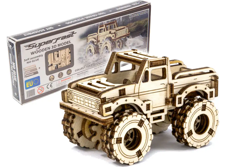 WOODEN CITY 3D puzzle Superfast Monster Truck 4