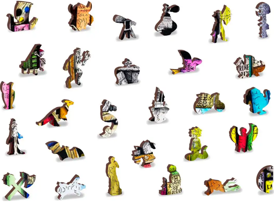 WOODEN CITY Drevené puzzle Knižnica 2v1, 4000 dielikov