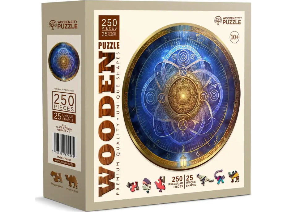 WOODEN CITY Drevené puzzle Modrý zverokruh 250 dielikov EKO