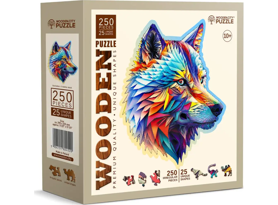 WOODEN CITY Drevené puzzle Nóbl vlk 250 dielikov EKO