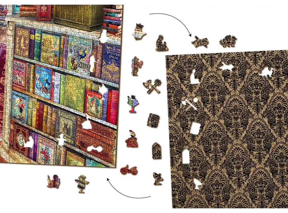 WOODEN CITY Drevené puzzle Priania v kníhkupectve 2v1, 4000 dielikov