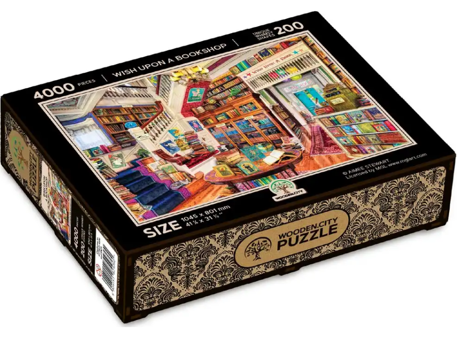 WOODEN CITY Drevené puzzle Priania v kníhkupectve 2v1, 4000 dielikov