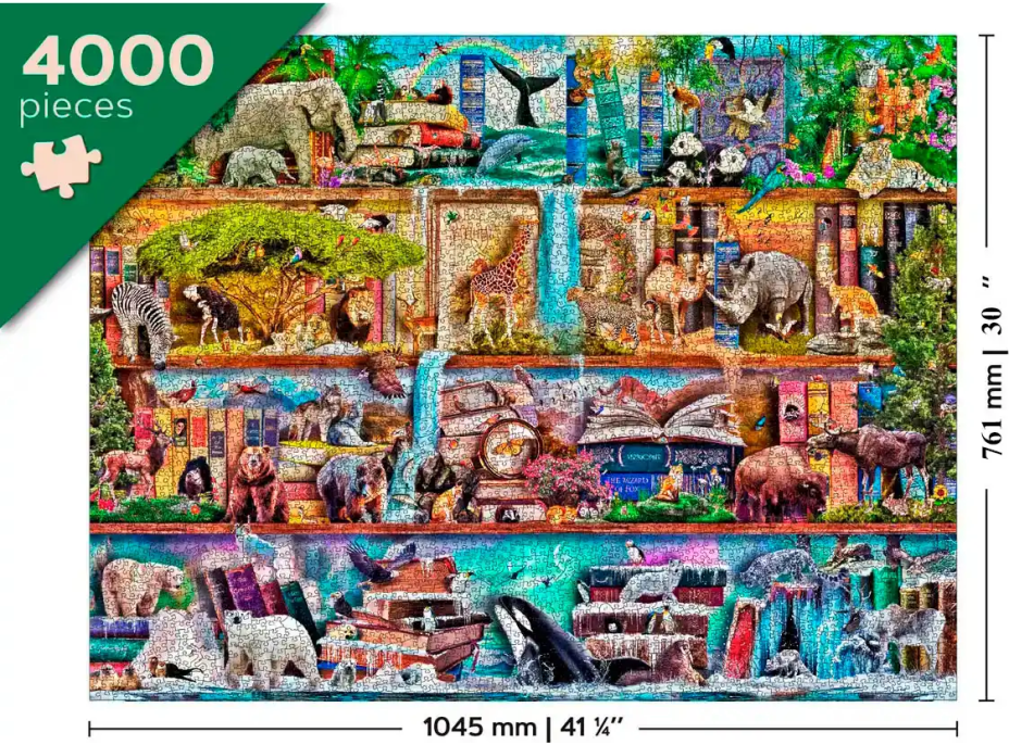 WOODEN CITY Drevené puzzle Úžasné kráľovstvo zvierat 2v1, 4000 dielikov